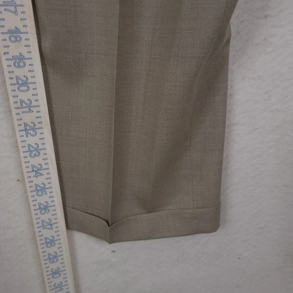 Canali Dress Pants Pleated Trousers Mens 36x28 Tan Wool Made in Italy Luxury